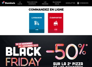 How dominos.fr looks like on a tablet such as an iPad.