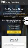 How domyexamnow.com looks like on a mobile device such as an iPhone.