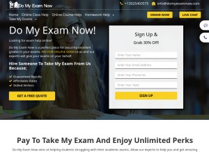 How domyexamnow.com looks like on a tablet such as an iPad.