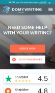 How domywriting.com looks like on a mobile device such as an iPhone.