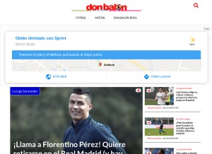 How donbalon.com looks like on a tablet such as an iPad.