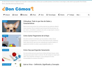 How doncomos.com looks like on a tablet such as an iPad.