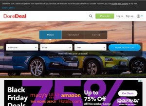 How donedeal.ie looks like on a tablet such as an iPad.