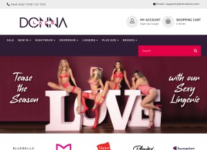 How donnalace.com looks like on a tablet such as an iPad.