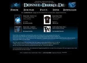 How donnie-darko.de looks like on a tablet such as an iPad.
