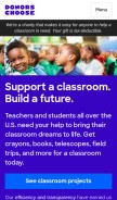 How donorschoose.org looks like on a mobile device such as an iPhone.