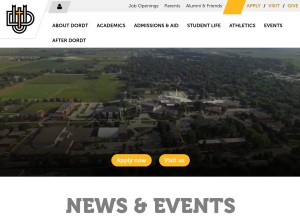 How dordt.edu looks like on a tablet such as an iPad.