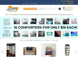 How dormco.com looks like on a tablet such as an iPad.