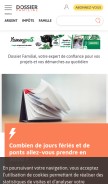 How dossierfamilial.com looks like on a mobile device such as an iPhone.