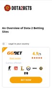 How dota2-bets.net looks like on a mobile device such as an iPhone.