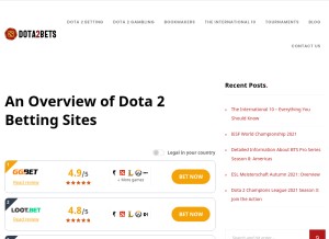 How dota2-bets.net looks like on a tablet such as an iPad.