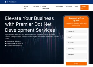 How dotnetexpertsindia.com looks like on a tablet such as an iPad.