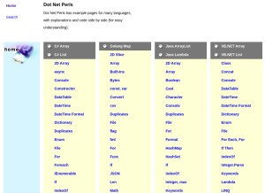 How dotnetperls.com looks like on a tablet such as an iPad.