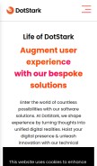 How dotstark.com looks like on a mobile device such as an iPhone.