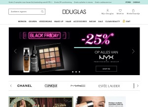 How douglas.nl looks like on a tablet such as an iPad.