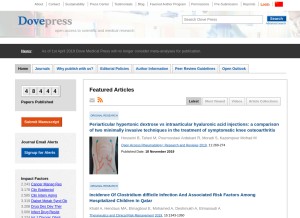 How dovepress.com looks like on a tablet such as an iPad.
