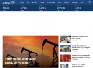 How doviz.com looks like on a tablet such as an iPad.