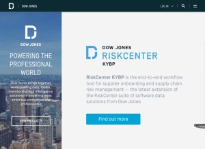 How dowjones.net looks like on a tablet such as an iPad.