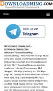 How downloadming3.com looks like on a mobile device such as an iPhone.