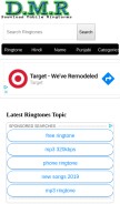 How downloadmobileringtones.com looks like on a mobile device such as an iPhone.