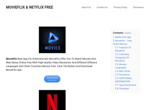 How downnetflixmod.com looks like on a tablet such as an iPad.