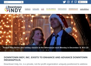 How downtownindy.org looks like on a tablet such as an iPad.