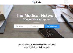How doximity.com looks like on a tablet such as an iPad.