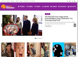 How doyouremember.com looks like on a tablet such as an iPad.