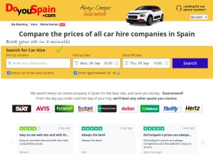 How doyouspain.com looks like on a tablet such as an iPad.