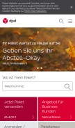 How dpd.de looks like on a mobile device such as an iPhone.