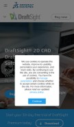 How draftsight.com looks like on a mobile device such as an iPhone.