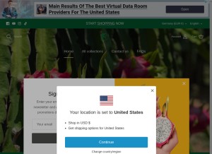 How dragonfruitseeds.com looks like on a tablet such as an iPad.