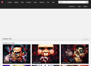 How drawinghub.com looks like on a tablet such as an iPad.