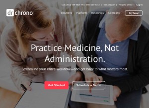 How drchrono.com looks like on a tablet such as an iPad.