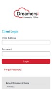 How dreamersi.net looks like on a mobile device such as an iPhone.