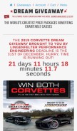 How dreamgiveaway.com looks like on a mobile device such as an iPhone.