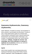 How dreamlab.pl looks like on a mobile device such as an iPhone.
