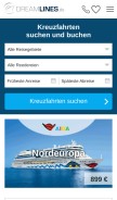 How dreamlines.de looks like on a mobile device such as an iPhone.