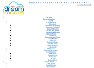 How dreammoods.com looks like on a tablet such as an iPad.
