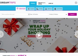 How dreamtrips.com looks like on a tablet such as an iPad.