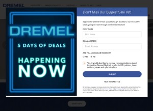 How dremel.com looks like on a tablet such as an iPad.