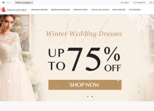How dressafford.com looks like on a tablet such as an iPad.