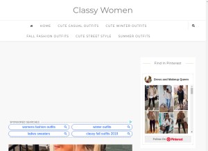 How dressdesignqueen.com looks like on a tablet such as an iPad.