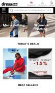 How dressinn.com looks like on a mobile device such as an iPhone.