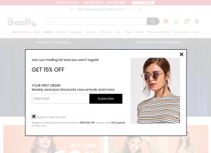 How dresslily.com looks like on a tablet such as an iPad.