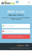How driiveme.com looks like on a mobile device such as an iPhone.