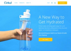How drinkcirkul.com looks like on a tablet such as an iPad.