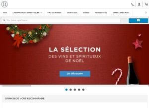 How drinksco.fr looks like on a tablet such as an iPad.