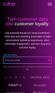 How drip.com looks like on a mobile device such as an iPhone.