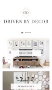 How drivenbydecor.com looks like on a mobile device such as an iPhone.